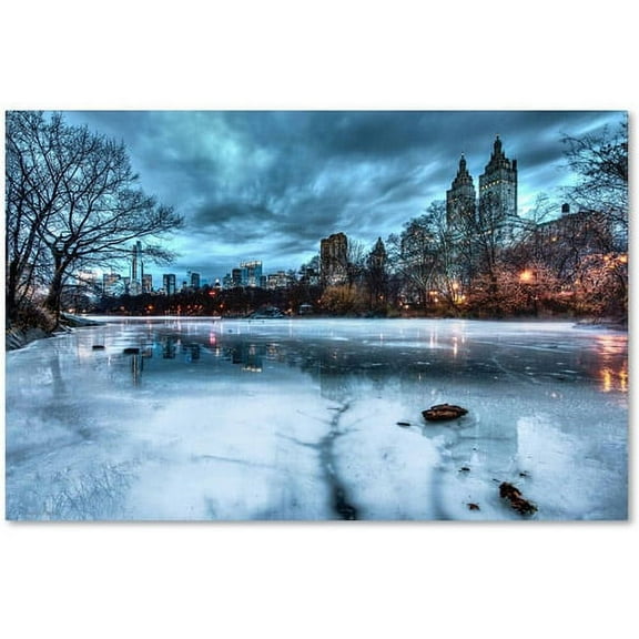 Trademark Fine Art "Frozen Central Park Lake II" Canvas Art by David Ayash