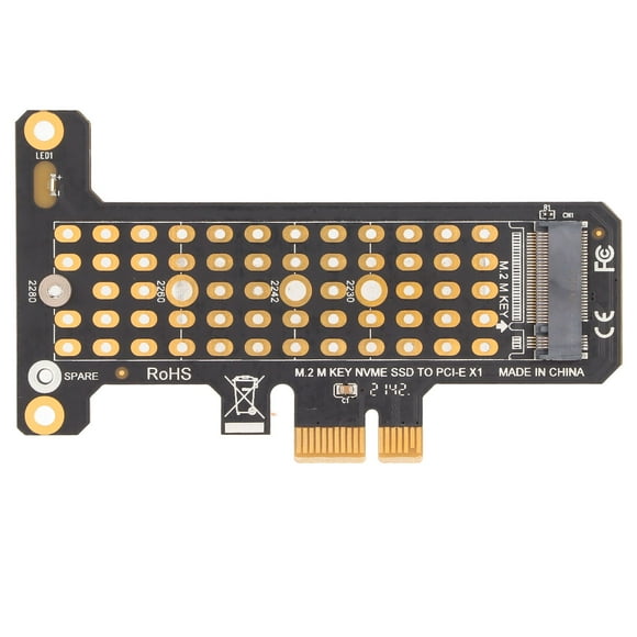 Tarjeta Elevadora Pcie NVMe M.2 A PCIE X1, Diseño De Transferencia De Calor De Aluminio, Deflector De Media Altura, Adaptador NVMe PCIE Para Para Escritorio