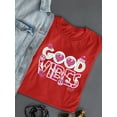 thumbnail image 3 of Good Vibes - Pink Emojis Graphic Women's T-shirt, 3 of 4