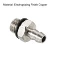 thumbnail image 3 of Uxcell 3.5mm Barbed M5x0.8 Male Thread Hose Fitting Electroplate Copper, 3 of 5