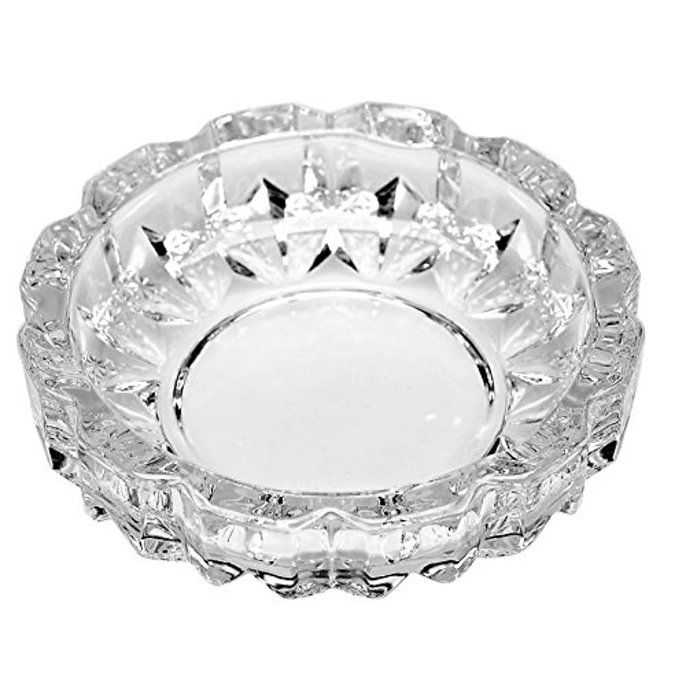 Deli Green Apple Crystal Heavy Glass Ashtray for Indoor and Outdoor