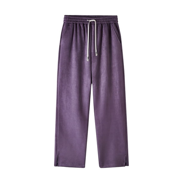 Pantalones de hombre de longitud completa, color liso, cintura elástica, bolsillo recto, pantalones de celebridad finos, pantalones de hombre