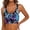 01-Navy404, variant on XIAONU Crew Neck Swim Bra for Women Striped Printed Summer Ocean Beach Bikini Bustiers