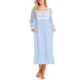 thumbnail image 2 of Biekopu Women Maternity Dress, Long Sleeve Square Neck Patchwork Pregnancy Dress Sleep Dress Loungewear, 2 of 6