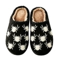 thumbnail image 2 of Taqqpue Unisex Halloween Slippers Spooky Ghost Slippers Cute Cozy Winter Cotton Warm Plush Slip-On House Indoor and Outdoor Shoes Embroidery Cute Home Slippers for Men and Women Couples, 2 of 7