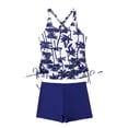 thumbnail image 4 of Edvintorg Women's Bathing Suit Drawstring Side Back Cross Tankini Set with Boyshort Tummy Control Swimsuits for Women, 4 of 8