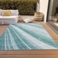 thumbnail image 6 of Addison Rugs Chantille Indoor/Outdoor Transitional Stripes Teal Washable Rectangle Rug, 10' x 14', 6 of 6