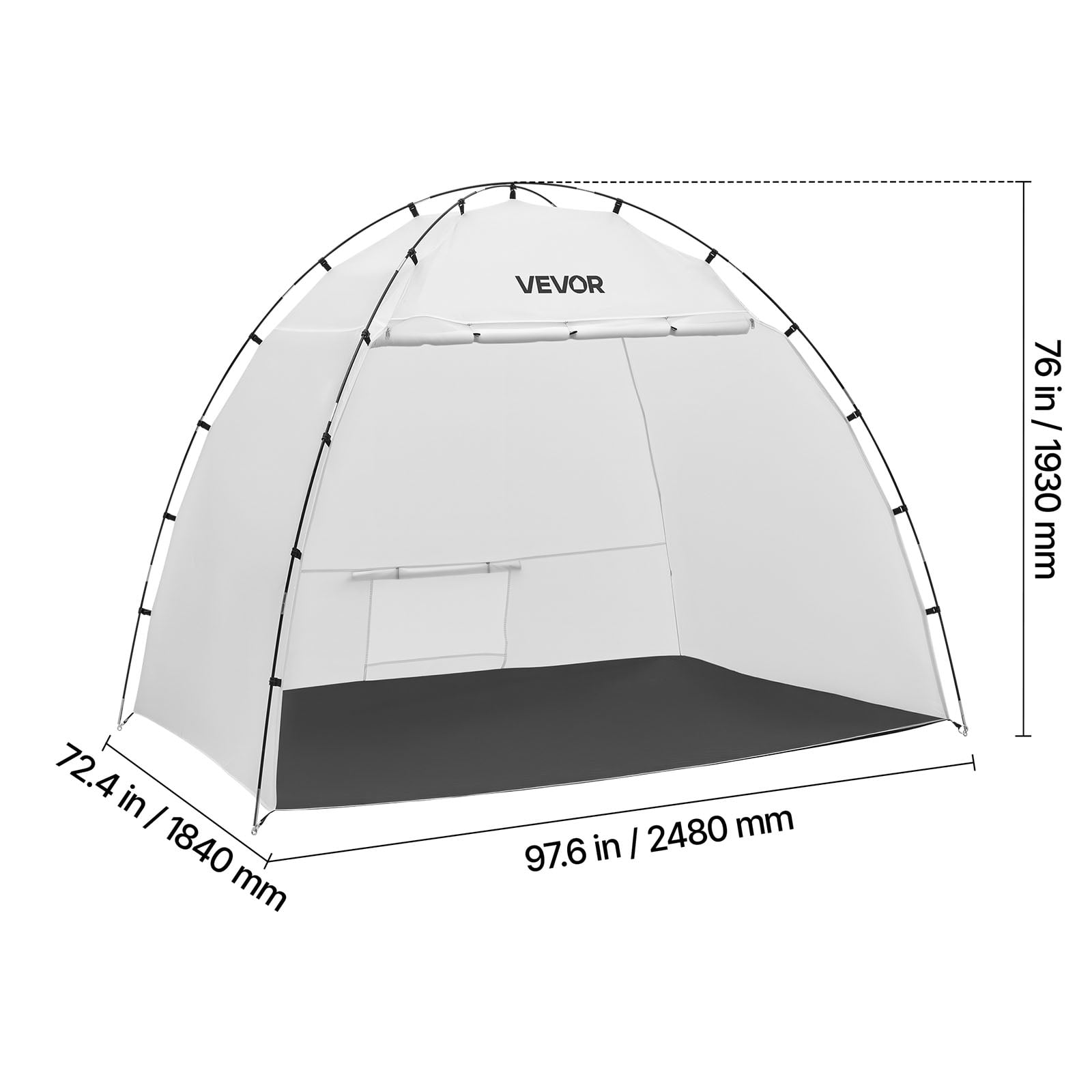 VEVOR Portable Paint Booth Tent, 91.7 x 67.7 x 74.8 inch Painting Tent Station, Spray Shelter with Built-in Floor & Mesh Screen, Large Space, Oxford Spray Painting Tents for Cupboard, Chairs, Tables