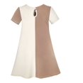 thumbnail image 3 of Girls Dress Coffee Color Contrast Heart A-line Sundress 12, 3 of 5