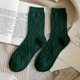 thumbnail image 1 of Winter Cashmere Wool Woman Socks Solid Japanese Style Harajuku Retro Long Socks Women Girls Thermal Streetwear Crew Sock He Qiyong unisex, 1 of 2