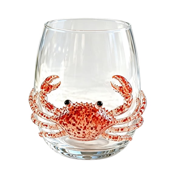 Artisanal Blue Ringed Octopus Glassware, 3D Octopuses Stemless Wine Glasses, Handcrafted Marine Animal Bar Glass, Coastal Home Decor Gift for Ocean Lovers (A)