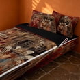 thumbnail image 2 of Erosebridal Boho Vintage Royal Skeletons Zipper Twin Comforter Sets with Fitted Sheet and 2 Pillowcases, Spooky Gold Floral Zipper Bedding Set for Boys Girls, Red Gold Brown, Black Reversible, 2 of 7