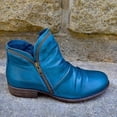 thumbnail image 2 of Botas de tacón bajo con tacón grueso y cremallera doble para mujer, botas informales de punta redonda para uso diario, 2 of 5