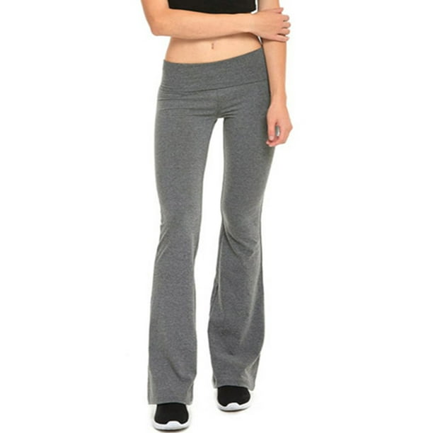 Women Ladies Pants Trousers Wide Leg Bottoms 3/4 Length Yoga Loose Fit Baggy
