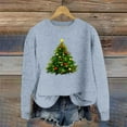 thumbnail image 2 of Christmas Sweaters for Women 2024 - Warm Sweaters for Women, Women's Xmas Sweaters Christmas Tree Printed Sweater Crew Neck Long Sleeve Sweaters Pullover Tops, 2 of 4