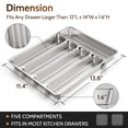 thumbnail image 2 of ARRITZ Stainless Steel Silverware Organizer, Drawer Utensil Tray with 5 Compartments, Dishwasher Safe for Spoons, Forks & Knives, 13.8" x 11.4" x 1.6", 2 of 8