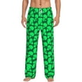 thumbnail image 2 of Picia Green Broccoli Mens Soft Woven Cotton Elastic Waistband Sleep Pajama Pant Lounge Sleep Pant With Pockets And Drawstring-Small, 2 of 9