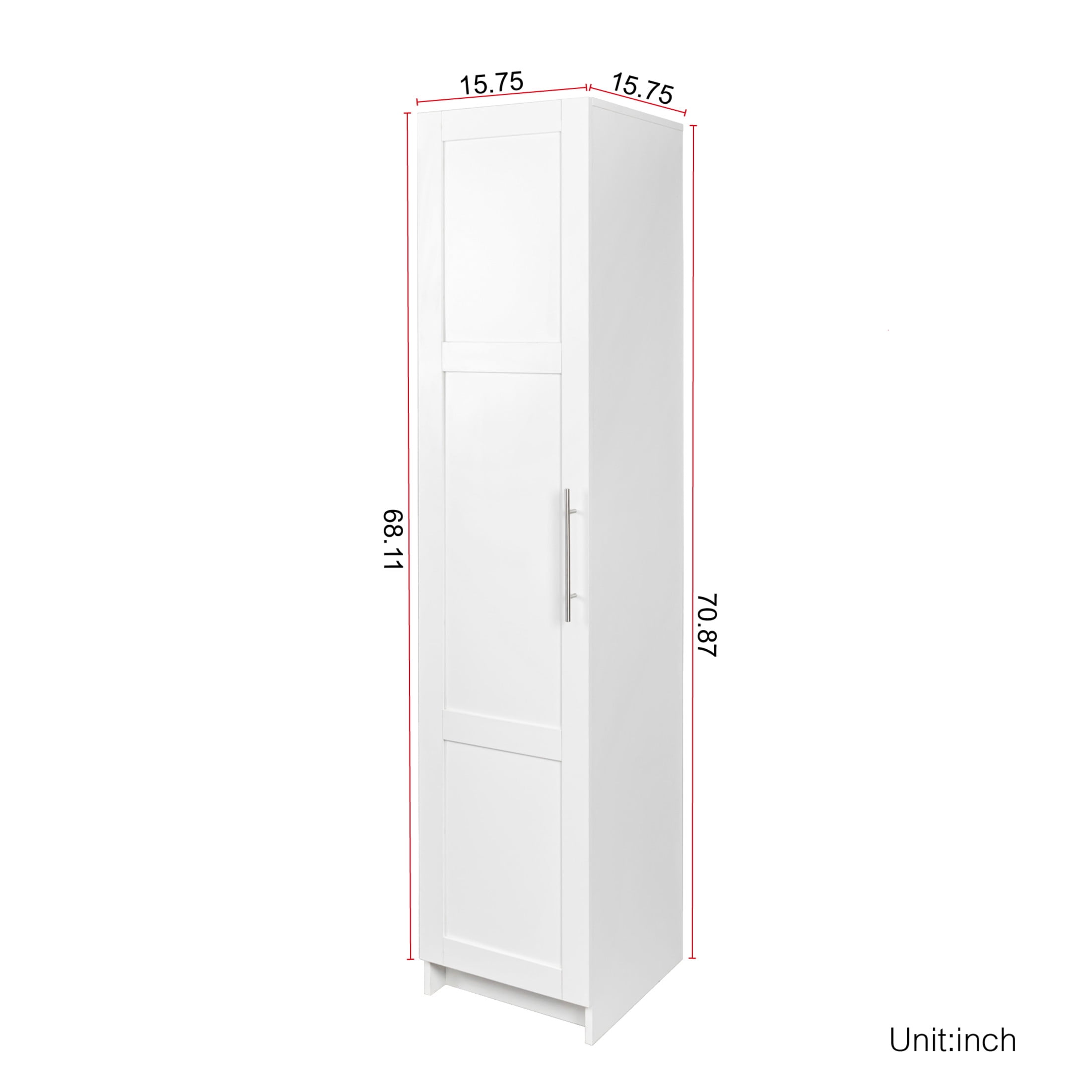 Noble House Divine 70.87" Wall-Mounted Storage Cabinet, Bathroom Stackable Tower, Minimal Slim Design, White