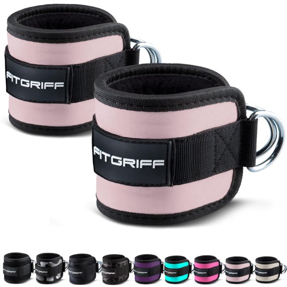 Correas de tobillo Fitgriff V1 para máquina de cables (2 piezas), color rosa