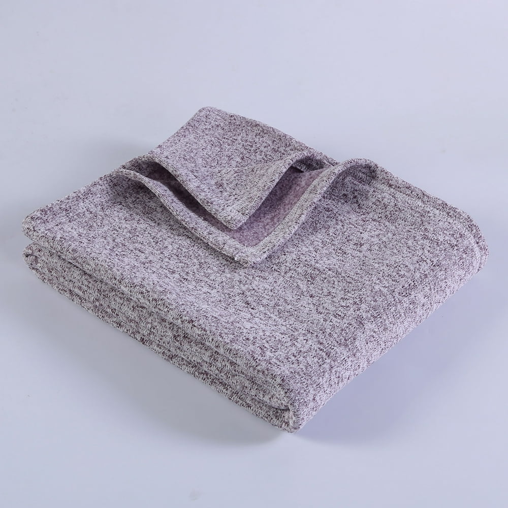 Mainstays Sweater Fleece Throw Blanket, 50" x 60", Purple