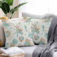 thumbnail image 5 of Outdoor Waterproof Pillow Covers Pack of 2, Teal Coastal Starfish Shell Coral Seahorse Ocean Vintage Decorative Throw Pillowcases Cushion Covers for Garden Patio Tent Sofa Couch, 18x18 inch, 5 of 8