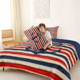 thumbnail image 4 of spefrowx Striped Vintage Anchor Queen Comforter Set for Kids, Retro Red Blue Abstract Comforter Sets Queen, Navy Reversible, 3-Piece, 1 Comforter and 2 Pillowcases, 4 of 6