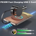 thumbnail image 3 of Cargador de coche OKRAY 78 W retráctil USB C con tipo C PD30W, 3 of 4