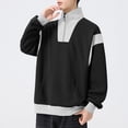 thumbnail image 4 of Blusa y camisa de manga larga con cuello alto para hombre, estilo casual, con bloques de color y bolsillo con cremallera, blusa de manga larga con cuello alto, blusa de poliéster para hombre, 4 of 9