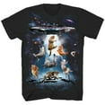 thumbnail image 1 of UFO Cats Kitten Cat Lover Outerspace Planets Stars Galaxy Funny Humor Pun Adult Men's Graphic T-Shirt Tee Shirt, 1 of 1