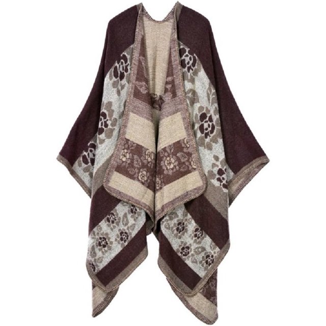 LinYooLi Poncho Cape Châle Cardigans Mode Hiver pour Femmes
