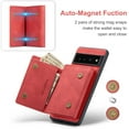 thumbnail image 5 of SaniMore Case for Google Pixel 7 Pro 6.7", PU Leather Case Soft TPU Inner Detachable Magnetic Folding Wallet Card Slots Kickstand Anti-drop Shockproof 360°Protection Case, Red, 5 of 10