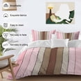 thumbnail image 4 of Pink Wood Grain Bedding 3 Piece Duvet Cover Set Queen Size, Brown Vintage Mottled Country Stripes Soft Microfiber Comforter Cover with Zipper Closure & Pillowcases, FadeResistant Quilt Cover, 4 of 9