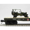 thumbnail image 3 of MTH PREMIER US ARMY FLAT CAR W/ WILLY'S TRANSPORT JEEP O GAUGE 20-92367D-609111, 3 of 8