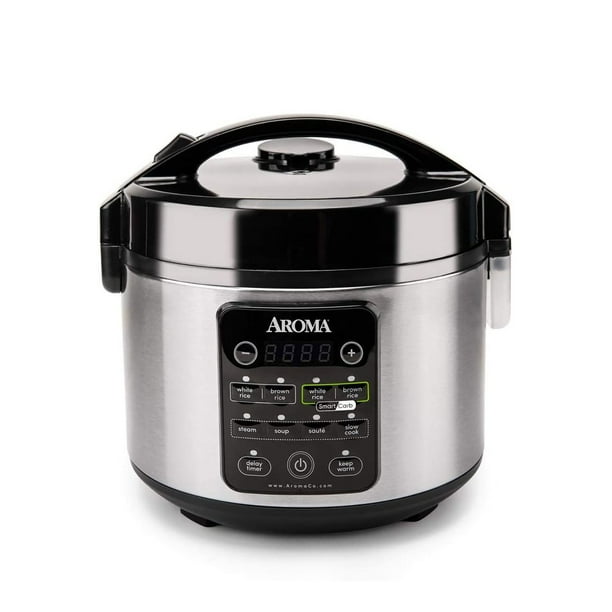 Aroma Professional Stainless Steel Multi Use 12 Cup Smart Carb Rice Cooker Silver