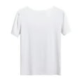thumbnail image 5 of Seductiva Women's Short Sleeve Crew Neck Workout Top Yoga Athletic Gym Clothes Tight Fit Shirts for Women Moisture Wicking Breathable Activewear for Running Tennis and Training White XL, 5 of 7