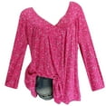 thumbnail image 1 of Pompotops Blouse Imprimée à Manches Longues et Col en V pour Femmes Grande Taille en Liquidation, 1 of 3