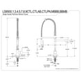thumbnail image 6 of Gourmetier LS8508CTL Continental Single-Handle Deck-Mount Pre-Rinse Kitchen Faucet with Pot Filler, Brushed Nickel, 6 of 9