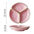 thumbnail image 7 of Fiocias Divided Plate Compartment Plate Leakproof Portion Control 3 Compartment Reusable pink, 7 of 7