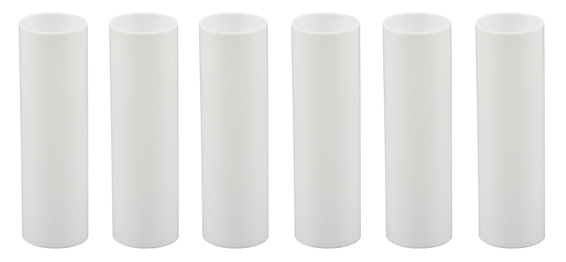 Creative Hobbies Set of 6, 3 Inch Tall White Plastic Candle Covers Sleeves Chandelier Socket Covers ~Standard (Medium) Base