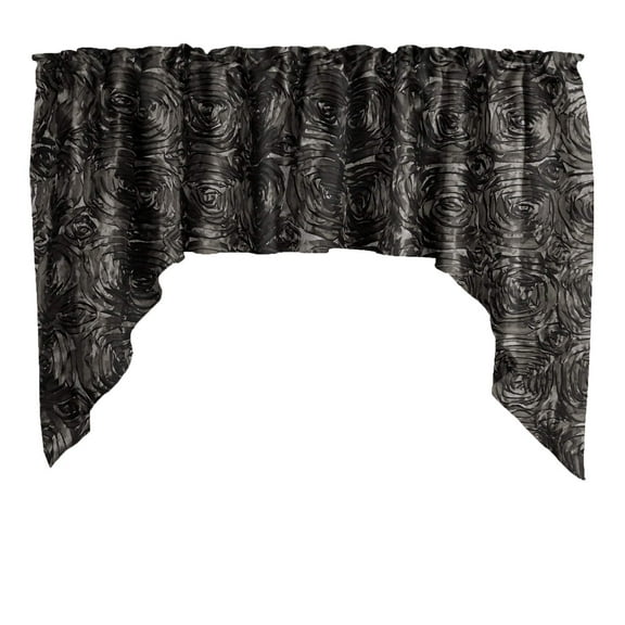Rose Texture Satin Rosette Swag Window Valance 72" Wide / 36" Tall