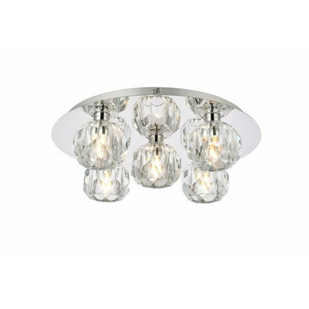 

5 Light Flush Mount in Modern Style-4 inches Tall and 16 inches Wide-Chrome Finish Bailey Street Home 390-Bel-4973580