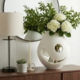thumbnail image 2 of Modern Quartz Resin Vase for Living Room Decor - Sculptural Home Decor Accents with Open Form Design - Decorative Stone-like  Flower Vase for Room, Bedroom, Office, and Table Styling - 14", White, 2 of 12