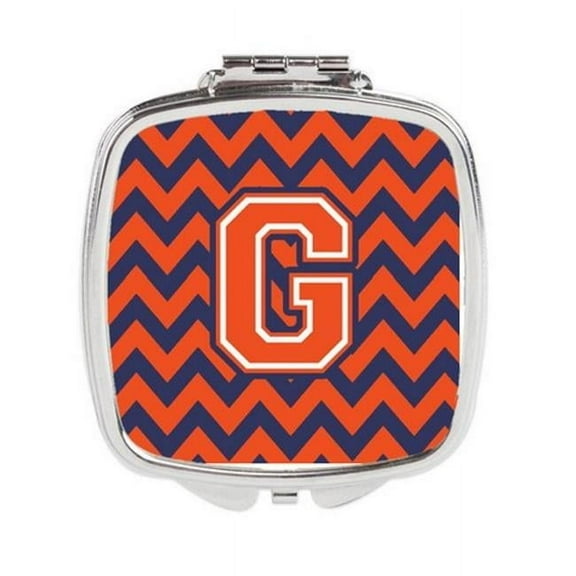 Letter G Chevron Orange & Blue Compact Mirror - 3 x 0.3 x 2.75 in.