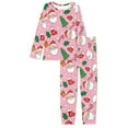 thumbnail image 4 of FKELYI Cute Santa Pjs Size 4XL Elastic Christmas Tree Women Pajama Sets Pants Durable Pink Pullover Pants Loose Sleepwear Pack of 2, 4 of 5