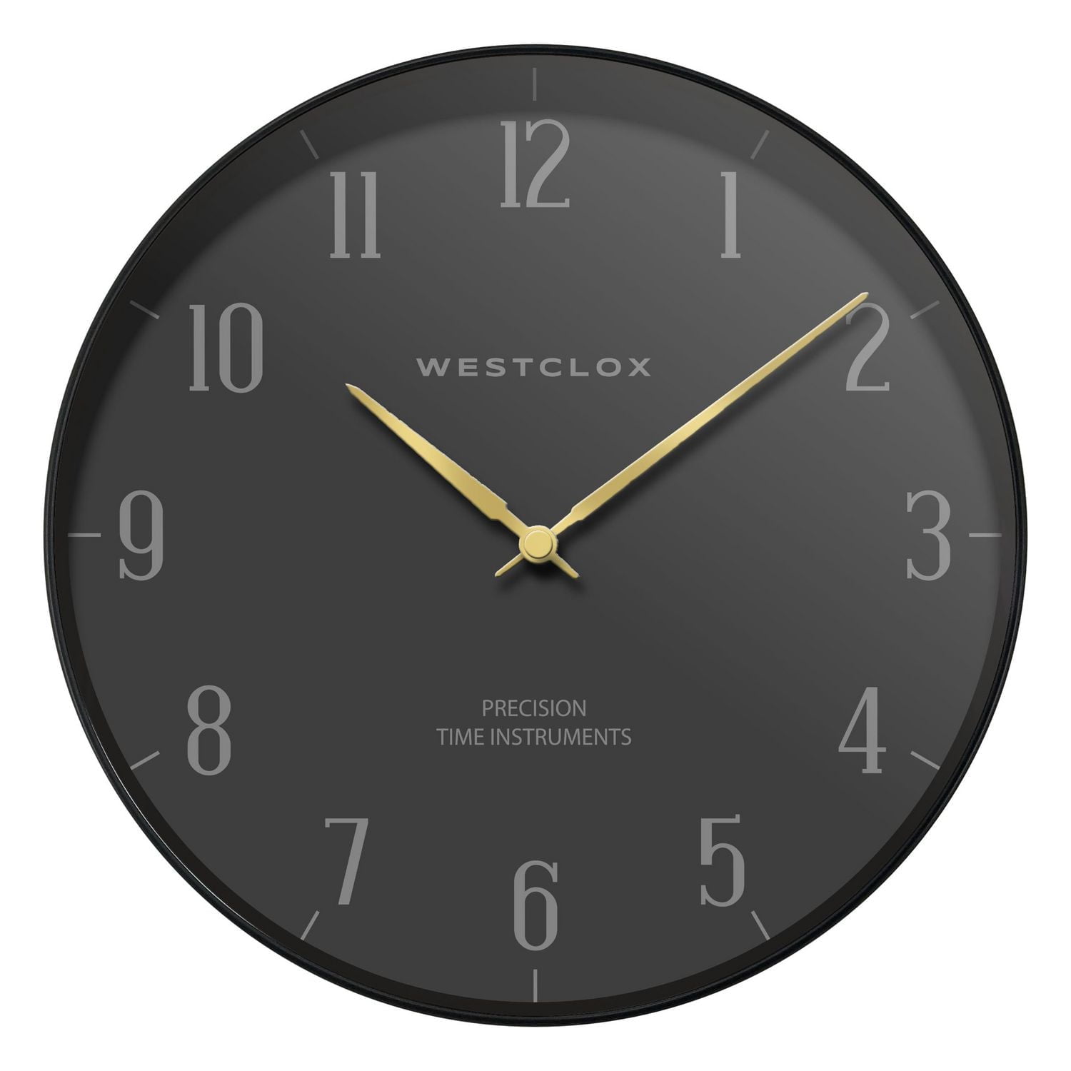 Home Trends 14" wall clock slim design black frame with black dial