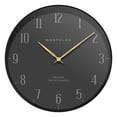 thumbnail image 1 of Home Trends 14" wall clock slim design black frame with black dial, 1 of 1