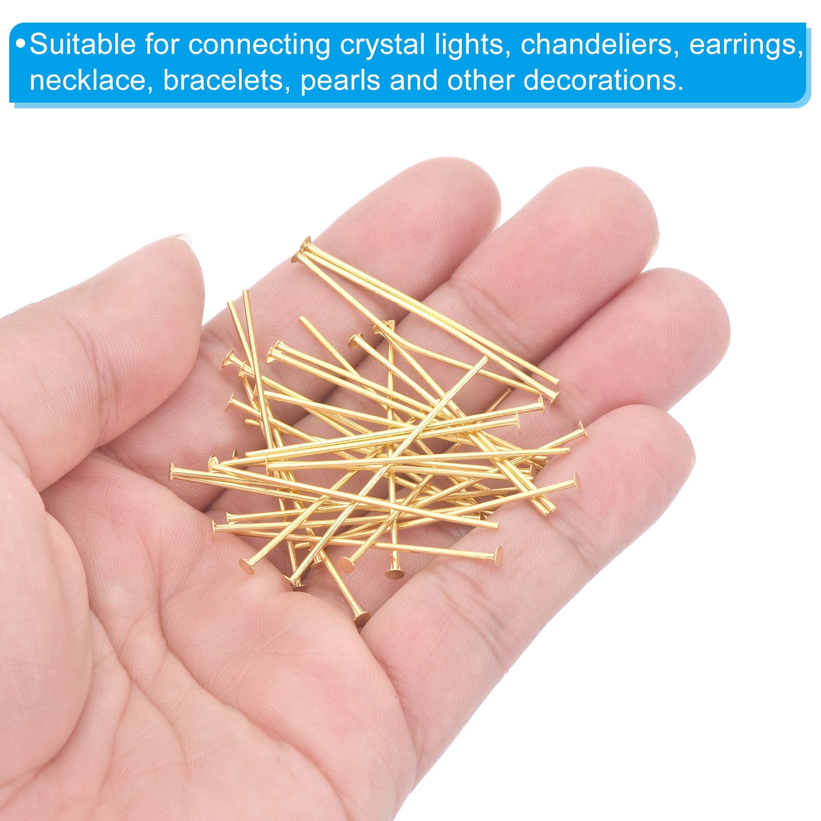 Unique Bargains Chandelier Connector Clip Pins for Fastening Suncatcher Crystals Gold 4cm