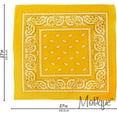 thumbnail image 3 of Motique Accessories Extra Large Paisley Bandana 27x27 inch (Yellow Orange), 3 of 6