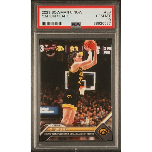 Graded 2023 Topps Bowman U Now Caitlin Clark #59 Rookie RC Basketball Card PSA 10 Gem Mint