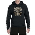thumbnail image 2 of Wild Bobby, A Little Country, A Little Hood, Pop Culture, Unisex Graphic Hoodie Sweatshirt, Black, Small, 2 of 4